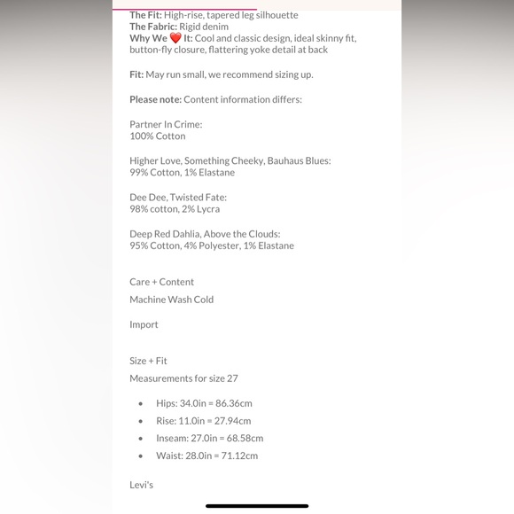 Levi’s Premium Wedgie Icon Jeans 27 - Picture 8 of 8